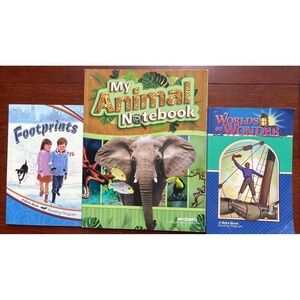 ABeka Grade 3 Homeschool Books Set Reading Footprints Animal Notebook Wonder